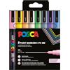 POSCA 186556 - Set di pennarelli POSCA, 8 penne acriliche pastello PC-3M, pennarello permanente 0,9-1,3 mm punta tonda