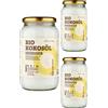 CocoNativo Olio di cocco biologico CocoNativo Deodorato 3x1L - Vergine al 100%- Inodore, Crudo, spremuto a freddo-Perfetto per cucinare, cuocere al forno e friggere-Per la cura della pelle e dei capell