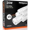 Eurocali 5x Tubi LED 150cm G13 T8 20W 2100 lumen - Luce Bianco Naturale 4000K - Fascio Luminoso 160° - Sostituzione Neon