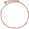 GD GOOD.designs EST. 2015 Cavigliera da donna con zirconi impermeabili, cavigliera regolabile (22-27 cm) in acciaio inox in oro 18 carati e argento, da donna con pois scintillanti