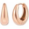 GD GOOD.designs Orecchini a cerchio in acciaio inox per donna | Cerchi eleganti in oro rosa 18K | Mini orecchini a cerchio rosa dorati (18 mm) - Impermeabili e anallergici