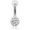 GD GOOD.designs Good.Designs Piercing all'ombelico in Acciaio Chirurgico I Piercing da Donna con Pietra Zirconia e Cristallo