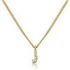 GD GOOD.designs Catena di lettere d'oro da donna I Collana placcata in oro 18 carati con iniziali in zirconi I Catena di lettere d'oro in acciaio inossidabile (J)