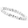 GD GOOD.designs Braccialetto di coppia con lettera I | Braccialetto per partner con perle di howlite (lettera I)