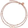GD GOOD.designs Cavigliera infinita da donna I Cavigliera infinita impermeabile (22-27 cm) in oro 18 carati, argento e oro rosa I Gioielli da donna per caviglia con perline (Rosa)