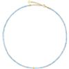 GD GOOD.designs Collana di perle da donna in pietre naturali autentiche sfaccettate da 4 mm | Collana in acquamarina regolabile con placcatura in oro 18K (40-45 cm) | Collana boho impermeabile (blu)