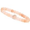 GD GOOD.designs Bracciale con lettere e perle di quarzo naturale - Bracciale di perle personalizzato per donna con perle di lettere placcate oro 18 carati (S)