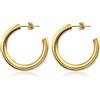 GD GOOD.designs Creoles Gold for Ladies I Creoles d'oro in acciaio inossidabile da 18 carati - Impermeabili - Orecchini a cerchio rotondi da 20 mm o 28 mm