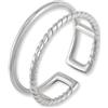 GD GOOD.designs Anello da Donna I Argento I Regolabile in Acciaio Inossidabile I Doppio Aperto I Resistente all'Acqua I Confezione Regalo Inclusa
