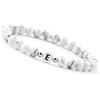 GD GOOD.designs Braccialetto di coppia con lettera E | Braccialetto per partner con perle di howlite (lettera E)