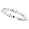 GD GOOD.designs Braccialetto di coppia con lettera D | Braccialetto per partner con perle di howlite (lettera D)