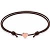 GD GOOD.designs Cavigliere da donna con cuore | Cavigliera oro rosa impermeabile - Regolabile (20-30 cm) | Cuori in acciaio inox in oro rosa 18K