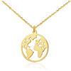GD GOOD.designs Collana da donna con globo terrestre Oro - Impermeabile - Collana regolabile in acciaio inox con ciondolo a forma di mappa del mondo Oro