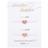 GD GOOD.designs EST. 2015 Set di bracciali madre-figlia per 2 con bracciale a cuore in oro rosa 18 carati | Regalo per la mamma - Bracciali regolabili individualmente per due