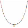 GD GOOD.designs Collana di perline colorate donna | Collana impermeabile con lettera C | Ciondolo con iniziale in acciaio inox placcato oro 18K | Regolabile e delicata sulla pelle (40-45 cm)