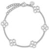 GD GOOD.designs Bracciale a trifoglio in argento da donna | Bracciale portafortuna regolabile in acciaio inossidabile 316L color argento (16-21 cm) | Impermeabile e ipoallergenico