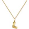 GD GOOD.designs Collana Lettera Oro Bubble | Ciondolo con Iniziale in Acciaio Inossidabile Placcato Oro 18K - Resistente all'Acqua & Anallergico | Collana Donna L