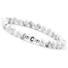 GD GOOD.designs Braccialetto di coppia con lettera C | Braccialetto per partner con perle di howlite (lettera C)