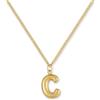 GD GOOD.designs Collana Lettera Oro Bubble | Ciondolo con Iniziale in Acciaio Inossidabile Placcato Oro 18K - Resistente all'Acqua & Anallergico | Collana Donna C