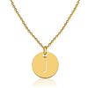 GD GOOD.designs Collana di lettere in oro (regolabile) Collana in oro con ciondolo a lettera rotonda (J)