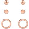 GD GOOD.designs Set di orecchini da donna - tre orecchini a perno per la pelle in argento, oro o oro rosa I Gioielli per orecchie con placcatura in oro 18 carati (Oro rosa)
