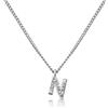GD GOOD.designs EST. 2015 Catena con lettere in argento da donna I Collana skin-friendly con ciondolo iniziale I Catena di lettere in acciaio inossidabile in argento. (N)