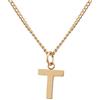 GD GOOD.designs Catena con lettere in oro 18 carati T - Catena impermeabile in oro da donna con ciondolo dalla A alla Z e catena con lettere iniziali