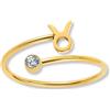 GD GOOD.designs Anello zodiacale Toro in oro con zircone per donne - Anello da donna placcato in oro 18K in acciaio inossidabile 316L | Anello regolabile (misura 52-60) e impermeabile - incl. scatola regalo.
