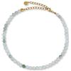 GD GOOD.designs EST. 2015 Cavigliere da donna con vere perle di giada 4mm - Impermeabile - Cavigliera in pietra naturale verde con chiusura regolabile in oro 18K