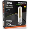 Eurocali Lampada LED E40 49W Tubolare 10000 lumen Filamento Bianco Caldo 4000K - Sostituzione Alogenuri Metallici - Alta Efficienza 204 lm/W - Impermeabile IP65 - diffusore in vetro trasparente