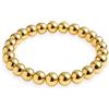 GD GOOD.designs Anello antistress in acciaio inox con perline 3 mm | Anelli elastici anti-ansia in oro 18K - Anelli dorati impermeabili con perline donna | Misura 54-60