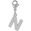 GD GOOD.designs Ciondolo con lettera N - ciondolo a catena Charm iniziale in acciaio inossidabile - acciaio chirurgico per braccialetto charm