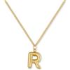 GD GOOD.designs Collana Lettera Oro Bubble | Ciondolo con Iniziale in Acciaio Inossidabile Placcato Oro 18K - Resistente all'Acqua & Anallergico | Collana Donna R