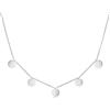 GD GOOD.designs Catena con piastrine Argento da donna - impermeabile | Collana 5 monete | Gioielli Boho in acciaio inossidabile