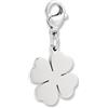 GD GOOD.designs Charms pendente quadrifoglio con chiusura a moschettone | Pendente per collana in argento in acciaio inox 316L | Charm per bracciale componibile in argento | Impermeabile e ipoallergenico
