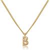 GD GOOD.designs Catena di lettere d'oro da donna I Collana placcata in oro 18 carati con iniziali in zirconi I Catena di lettere d'oro in acciaio inossidabile (B)
