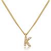 GD GOOD.designs Catena di lettere d'oro da donna I Collana placcata in oro 18 carati con iniziali in zirconi I Catena di lettere d'oro in acciaio inossidabile (K)