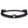 GD GOOD.designs Gd. GOOD.designs EST. 2015 Bracciale in corda con lettere | Bracciale dell'amicizia nero regolabile con dimensioni 14cm - 24cm| Iniziale B