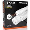 Eurocali 3x Tubo LED T8 17,5W 120cm Alta Luminosità 2600 lumen Fascio Luminoso 320° - Bianco Caldo 3000K - Sostituzione Neon