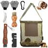 HUIKUANGEU Coltello per Funghi,Coltello Funghi con Spazzola,Micologica Manico in Legno,Acciaio Inox Coltellino Funghi,per la Raccolta dei Funghi