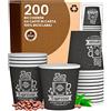 Baciato Caffè 200 Bicchierini in Carta da caffè 65ml CuzcoCUP Bicchieri Ecologici Biodegradabili Monouso Piccoli Asporto Bevande Calde