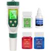 Homcoice Misuratore PH 5 in 1, PH EC TDS Salinità Temperatura Meter con Innovativo Display Simultaneo Tre Dati, IP67 Impermeabile Tester Salinità PH per Piscina, Acqua Potabile, acquari, idroponia