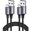 UGREEN 2Pack Cavo USB C a A Ricarica Rapida 3A in Nylon QC 3.0, Cable Type C Compatibile con iPhone 17 Pro Max Air/16/15 Plus Pro Max, Galaxy S25 S24 A54, Pixel 9 8, PS5, ecc.0,5M