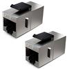 deleyCON 2x Modulo Keystone CAT6a Accoppiatore Patch 10 Gbit/s Schermato - Doppia Presa RJ45 per Patch Panel/Supporto Keystone - Estensione