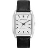 Miykon Orologi vintage da uomo, orologio quadrato da uomo con cinturino in vera pelle e lancetta dei secondi, lucidata agli ioni, lancette luminose, vetro resistente ai graffi, quarzo giapponese
