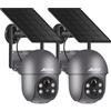 ANRAN 2K Telecamera WiFi Esterno Senza Fili con Pannello Solare, 360° PTZ Vid...