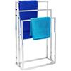 Relaxdays Portasciugamani da Terra, in Acciaio Inox Cromato, 3 Barre, HxLxP 8...