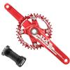 LHHL Mountain Bike 170mm MTB Set Pedivelle 32/34/36/38T Guarnitura Cava in Lega di Alluminio con BSABB 8-12 velocità(Rot,34T)