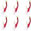 Marchfunny Pelle di fagiolo luminoso per Sabiki String Fishing Hook Rig Esca in gomma con design luminoso per la notte e per la pesca in acque profonde in ambienti d'acqua dolce o salata, colore rosso (10)
