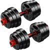 MNUvxzaewf Set di manubri, set pesi, 2 pezzi, uso domestico, regolabili, sollevamento, bilancieri e, palestra, fitness(24kg(12kg*2))